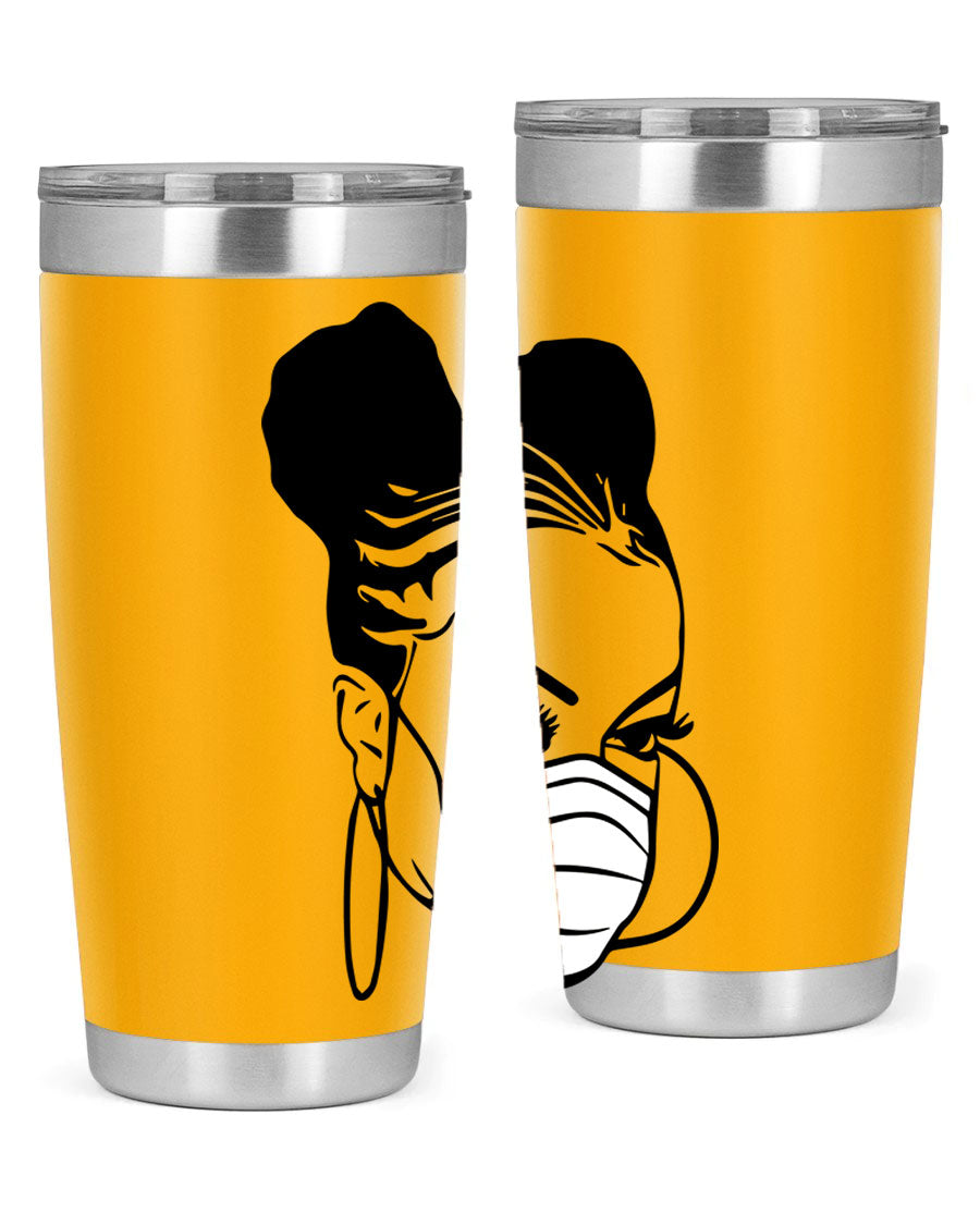 Black Nurse 6# Tumbler, 20oz, double wall stainless steel with a stylish design, perfect for keeping drinks hot or cold.