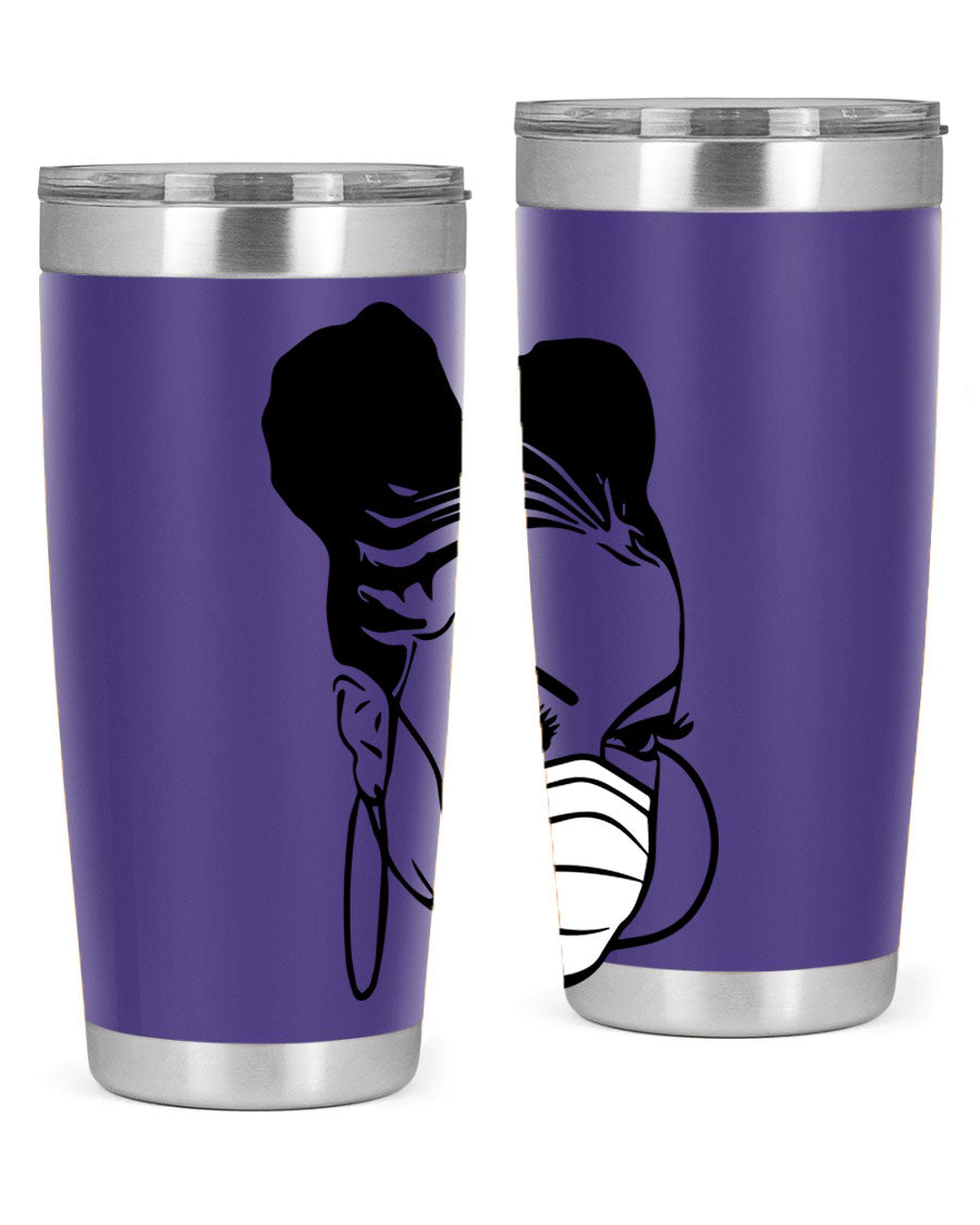 Black Nurse 6# Tumbler, 20oz, double wall stainless steel with a stylish design, perfect for keeping drinks hot or cold.