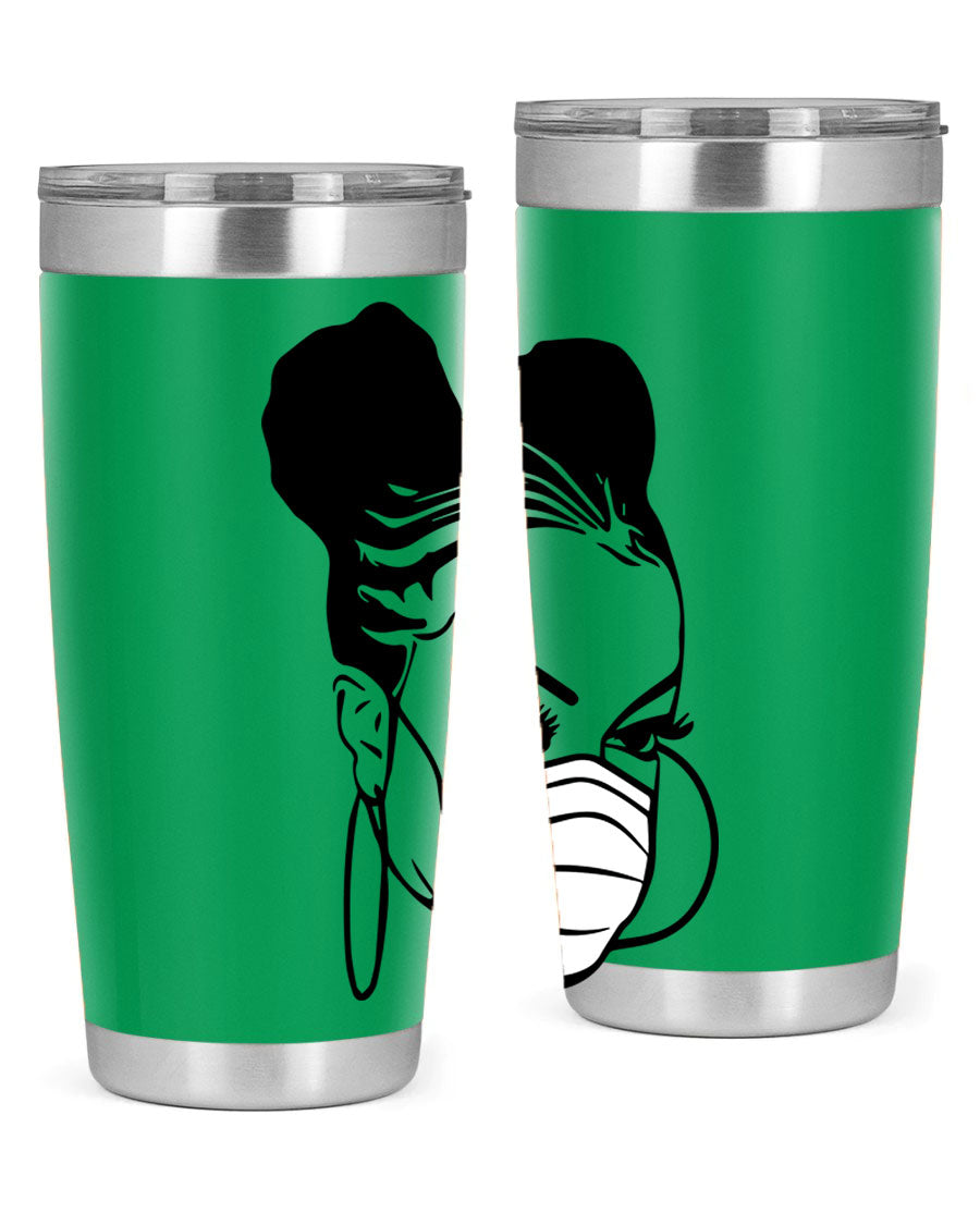 Black Nurse 6# Tumbler, 20oz, double wall stainless steel with a stylish design, perfect for keeping drinks hot or cold.