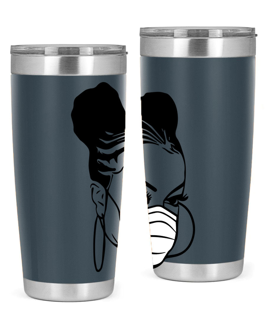 Black Nurse 6# Tumbler, 20oz, double wall stainless steel with a stylish design, perfect for keeping drinks hot or cold.