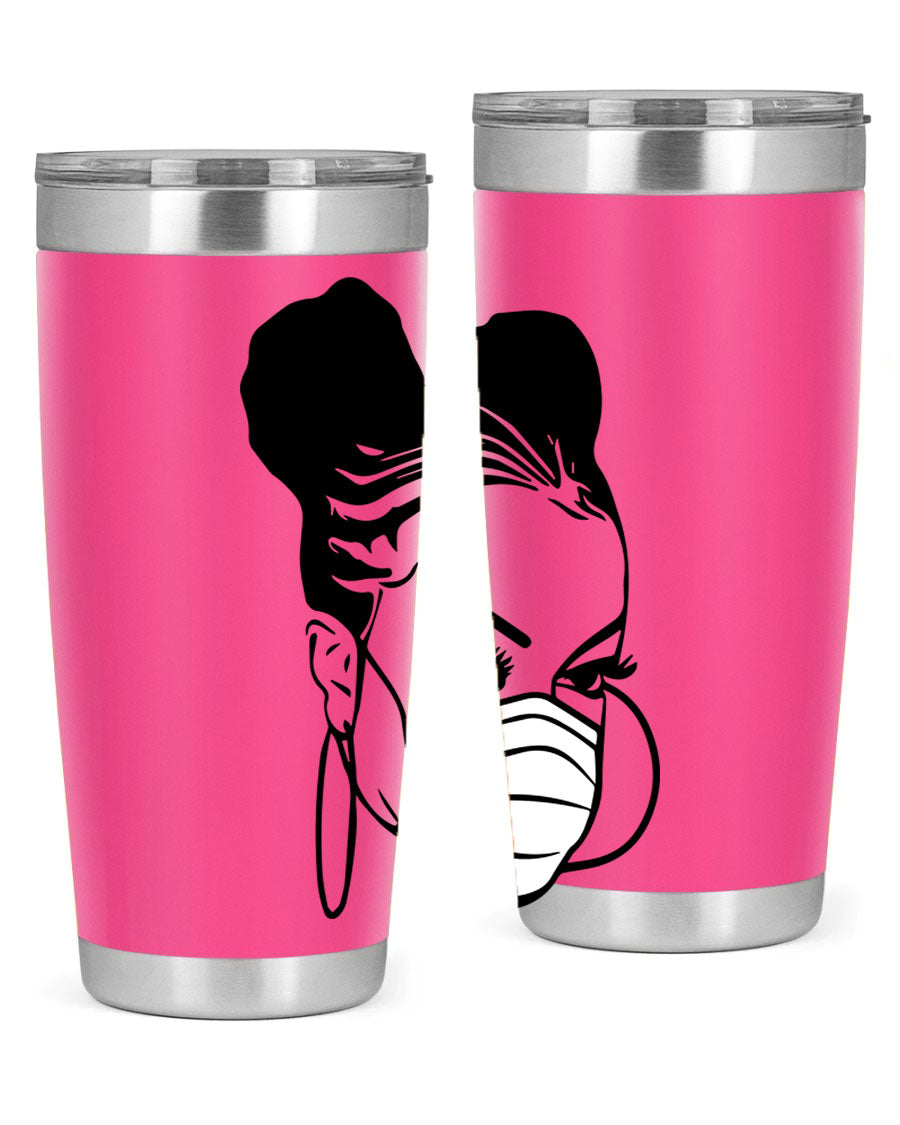 Black Nurse 6# Tumbler, 20oz, double wall stainless steel with a stylish design, perfect for keeping drinks hot or cold.