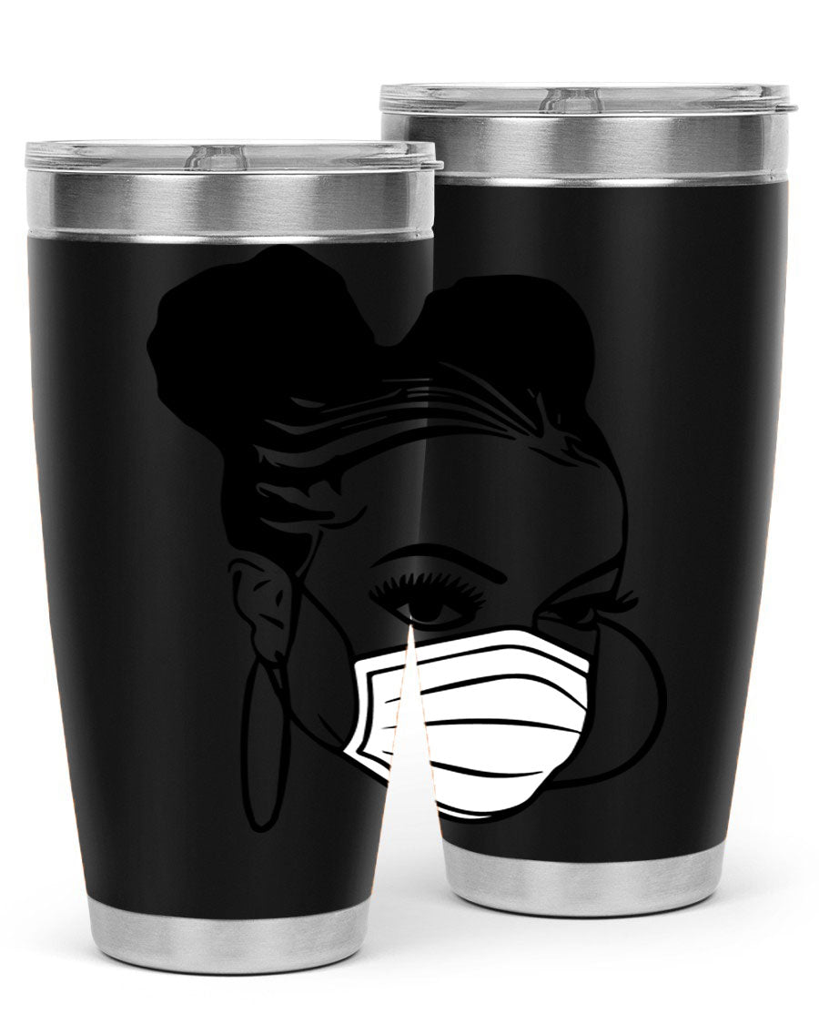 Black Nurse 6# Tumbler, 20oz, double wall stainless steel with a stylish design, perfect for keeping drinks hot or cold.