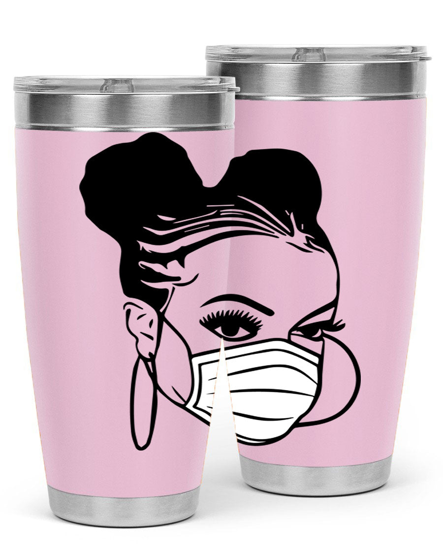 Black Nurse 6# Tumbler, 20oz, double wall stainless steel with a stylish design, perfect for keeping drinks hot or cold.