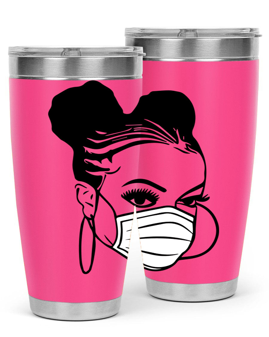 Black Nurse 6# Tumbler, 20oz, double wall stainless steel with a stylish design, perfect for keeping drinks hot or cold.