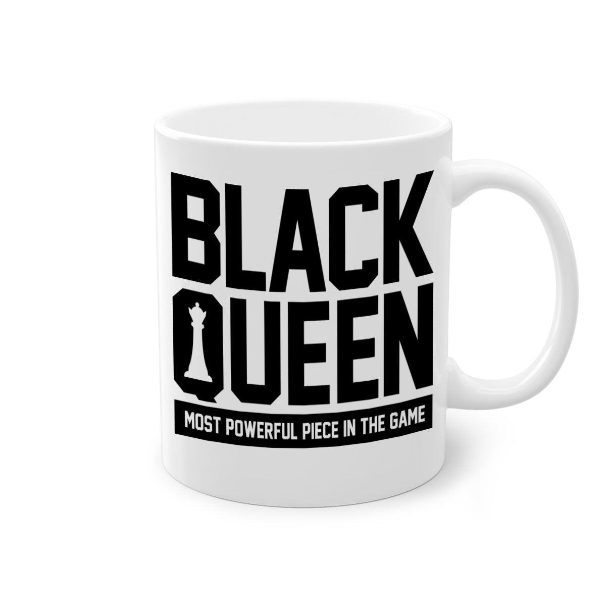 Black queenchess 194# Mug with colored handle and glossy finish, available in multiple sizes and colors.