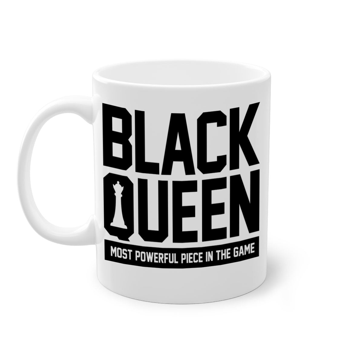 Black queenchess 194# Mug with colored handle and glossy finish, available in multiple sizes and colors.