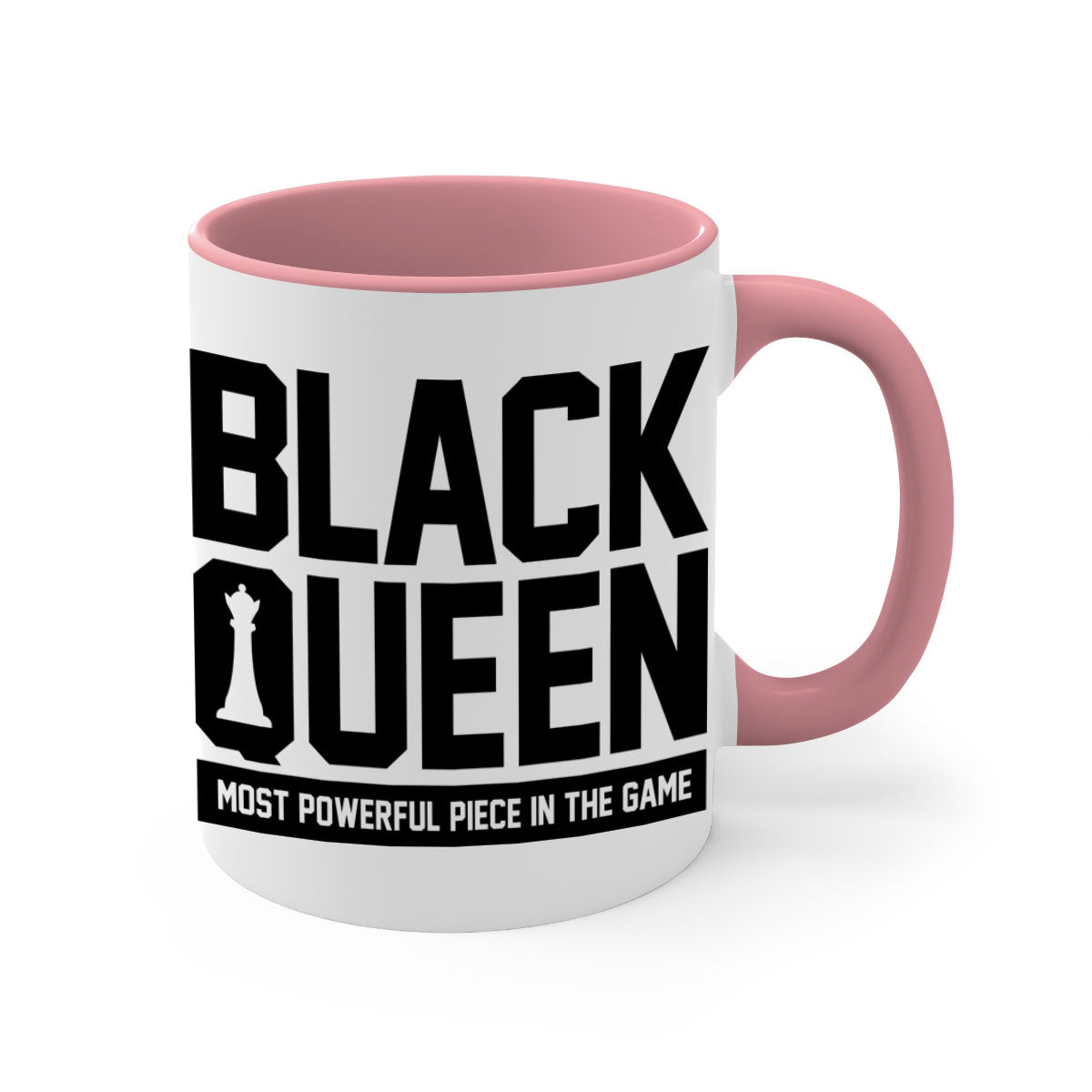 Black queenchess 194# Mug with colored handle and glossy finish, available in multiple sizes and colors.