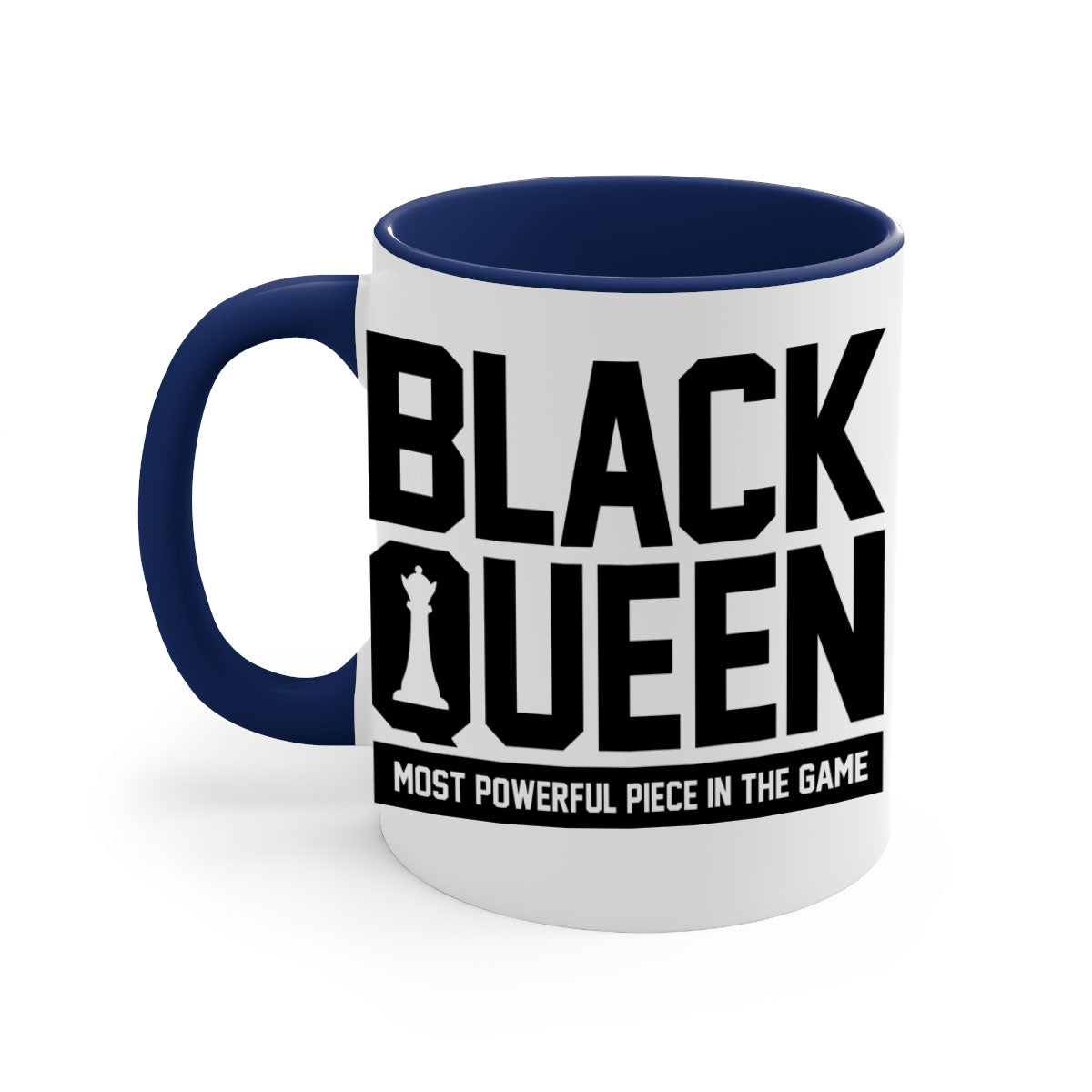 Black queenchess 194# Mug with colored handle and glossy finish, available in multiple sizes and colors.