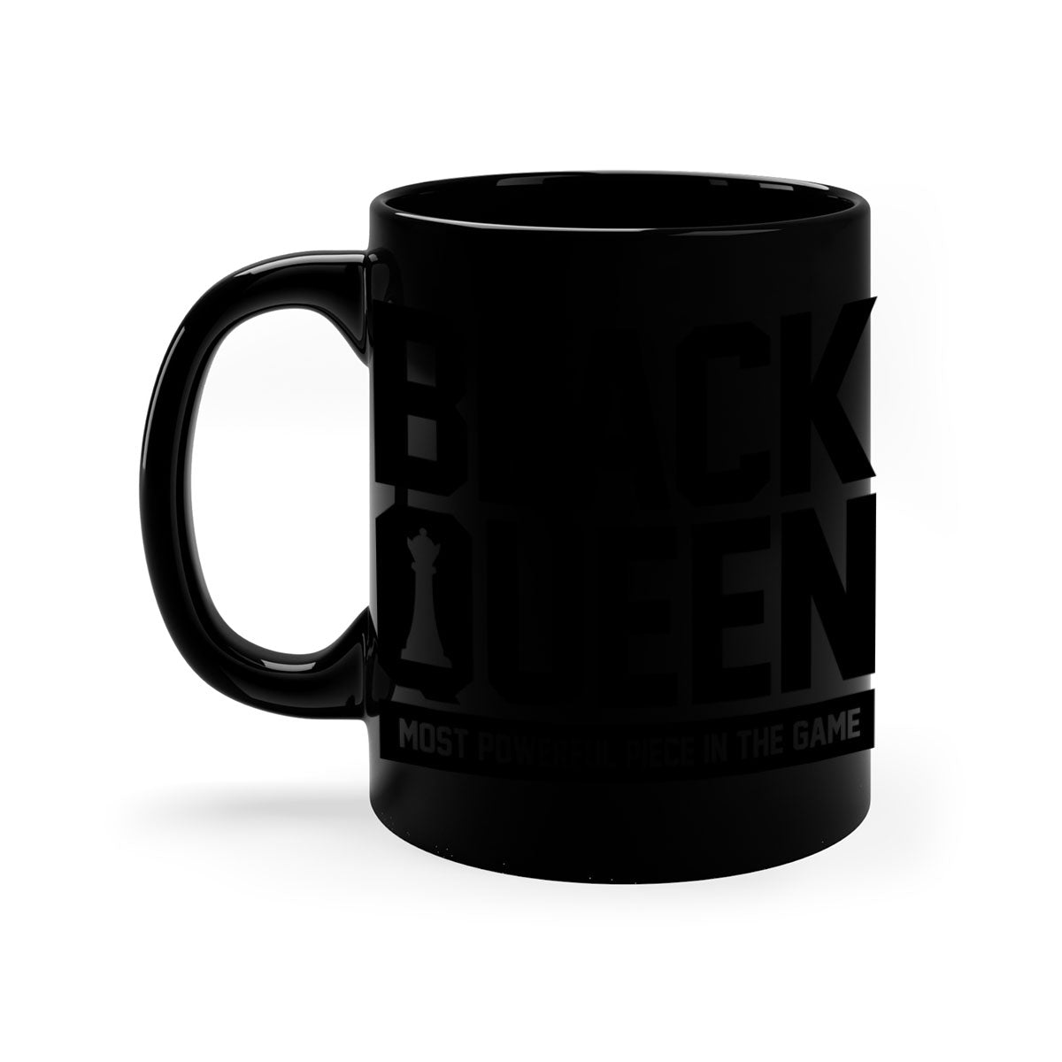 Black queenchess 194# Mug with colored handle and glossy finish, available in multiple sizes and colors.