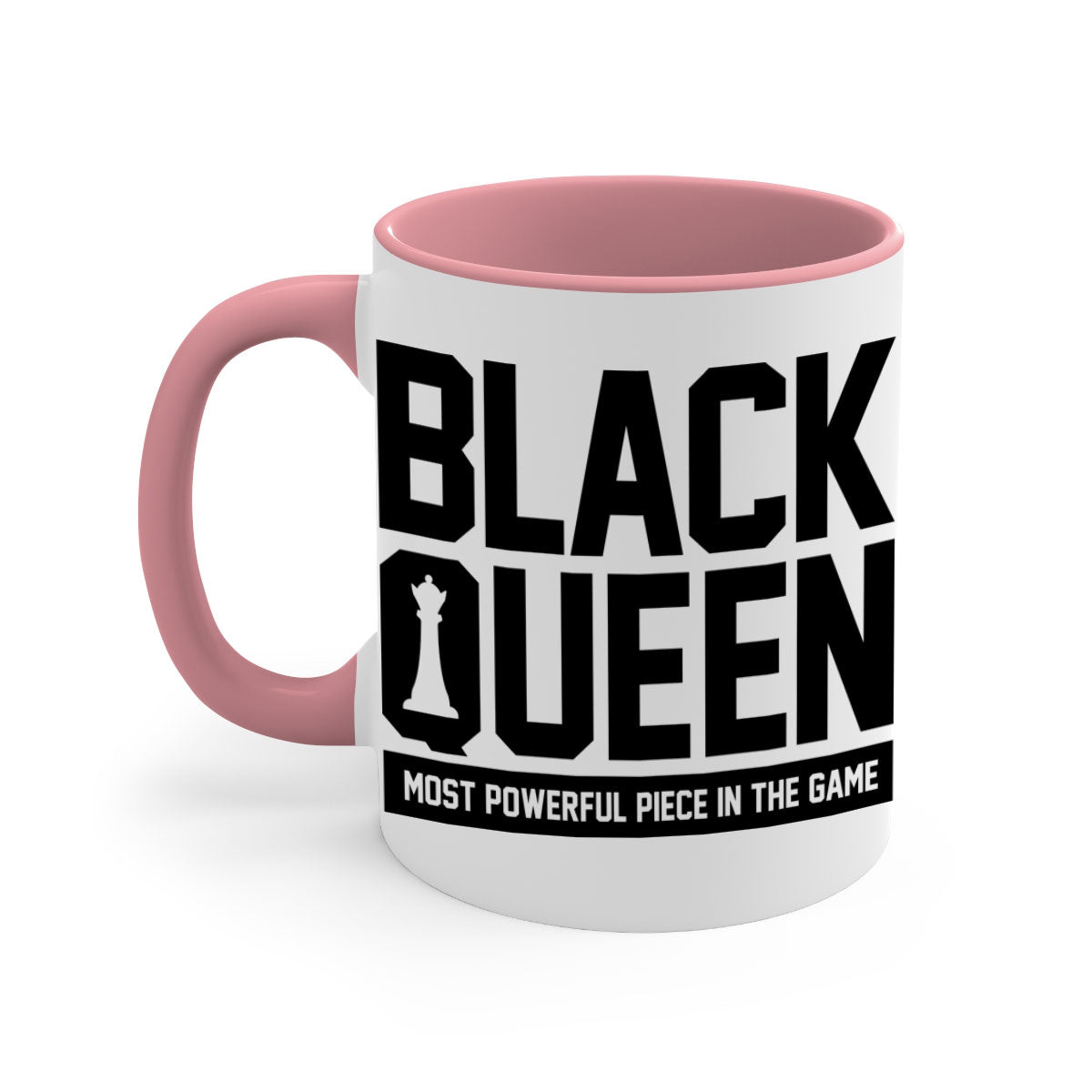 Black queenchess 194# Mug with colored handle and glossy finish, available in multiple sizes and colors.