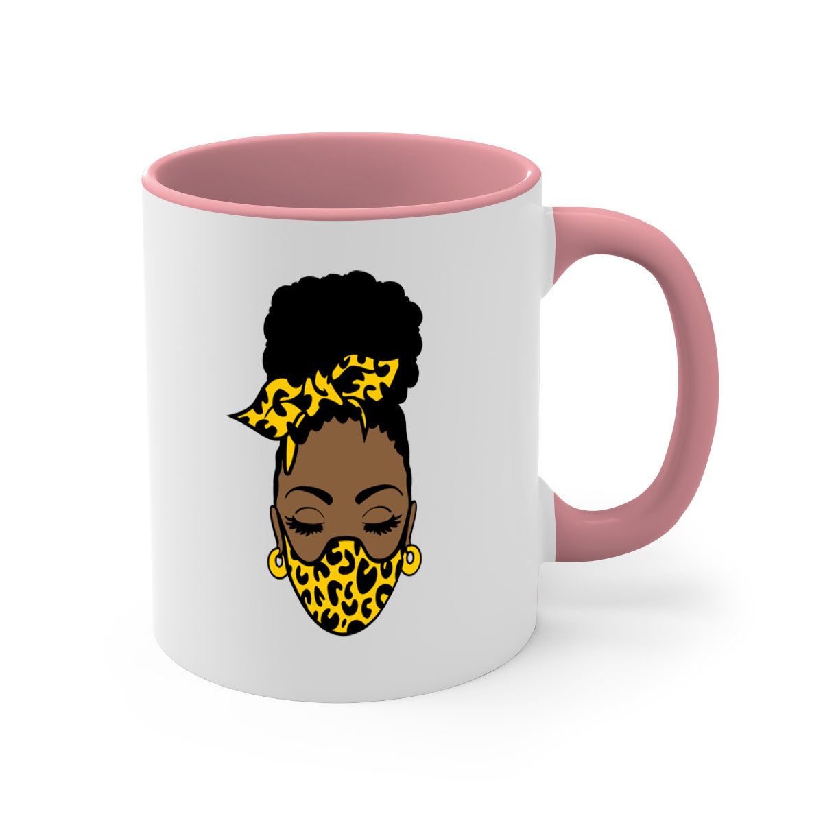 Black Women - Queen Mug featuring a glossy finish with a colored handle and interior, available in multiple colors.