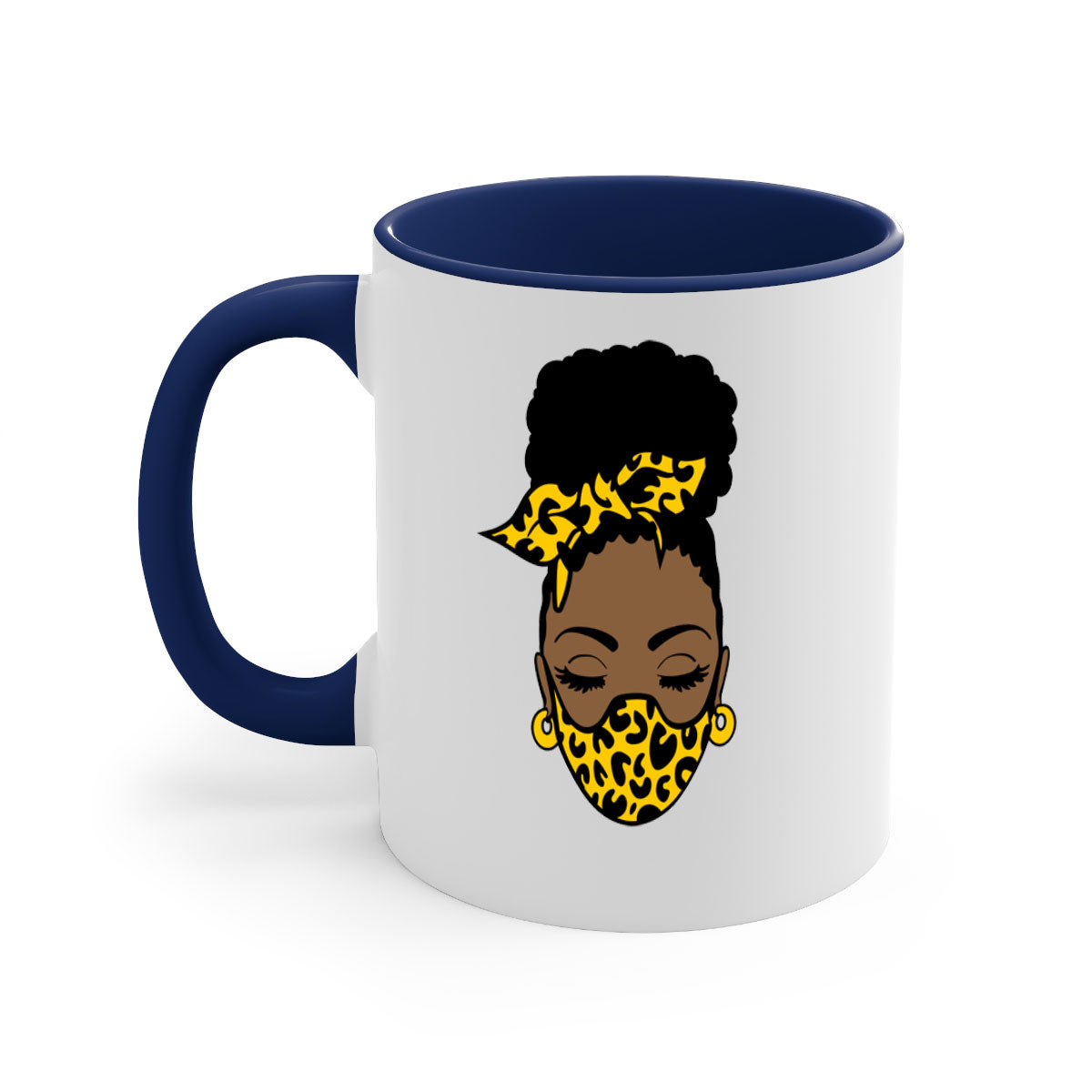 Black Women - Queen Mug featuring a glossy finish with a colored handle and interior, available in multiple colors.