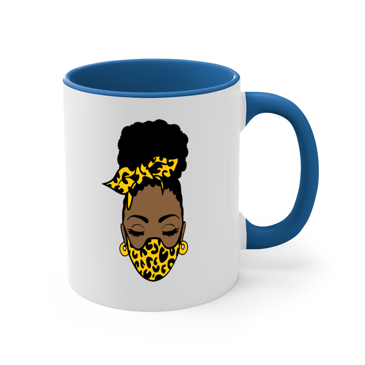 Black Women - Queen Mug featuring a glossy finish with a colored handle and interior, available in multiple colors.