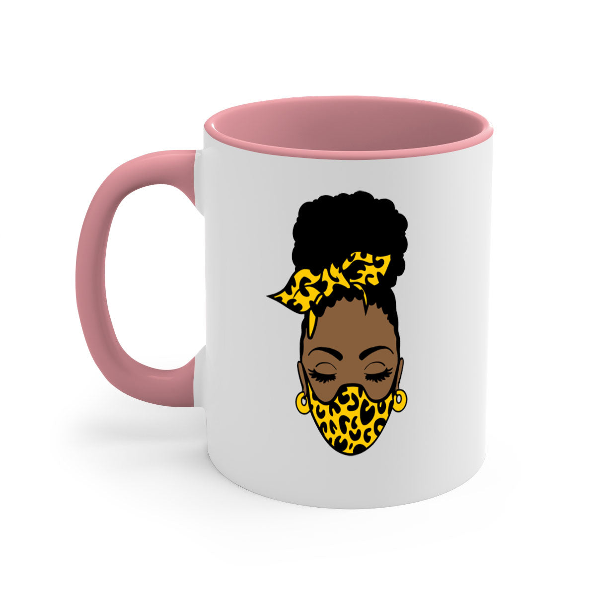 Black Women - Queen Mug featuring a glossy finish with a colored handle and interior, available in multiple colors.