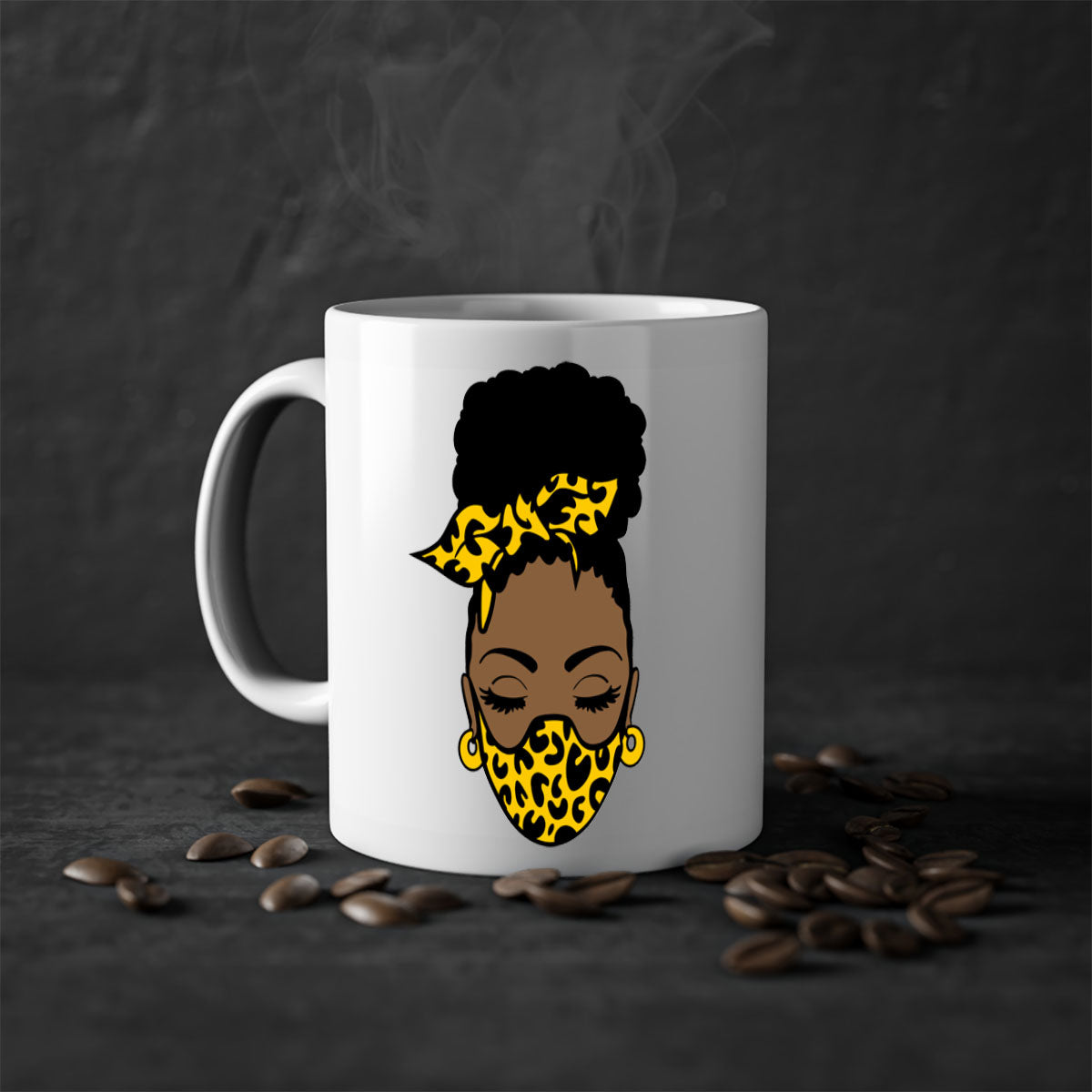 Black Women - Queen Mug featuring a glossy finish with a colored handle and interior, available in multiple colors.