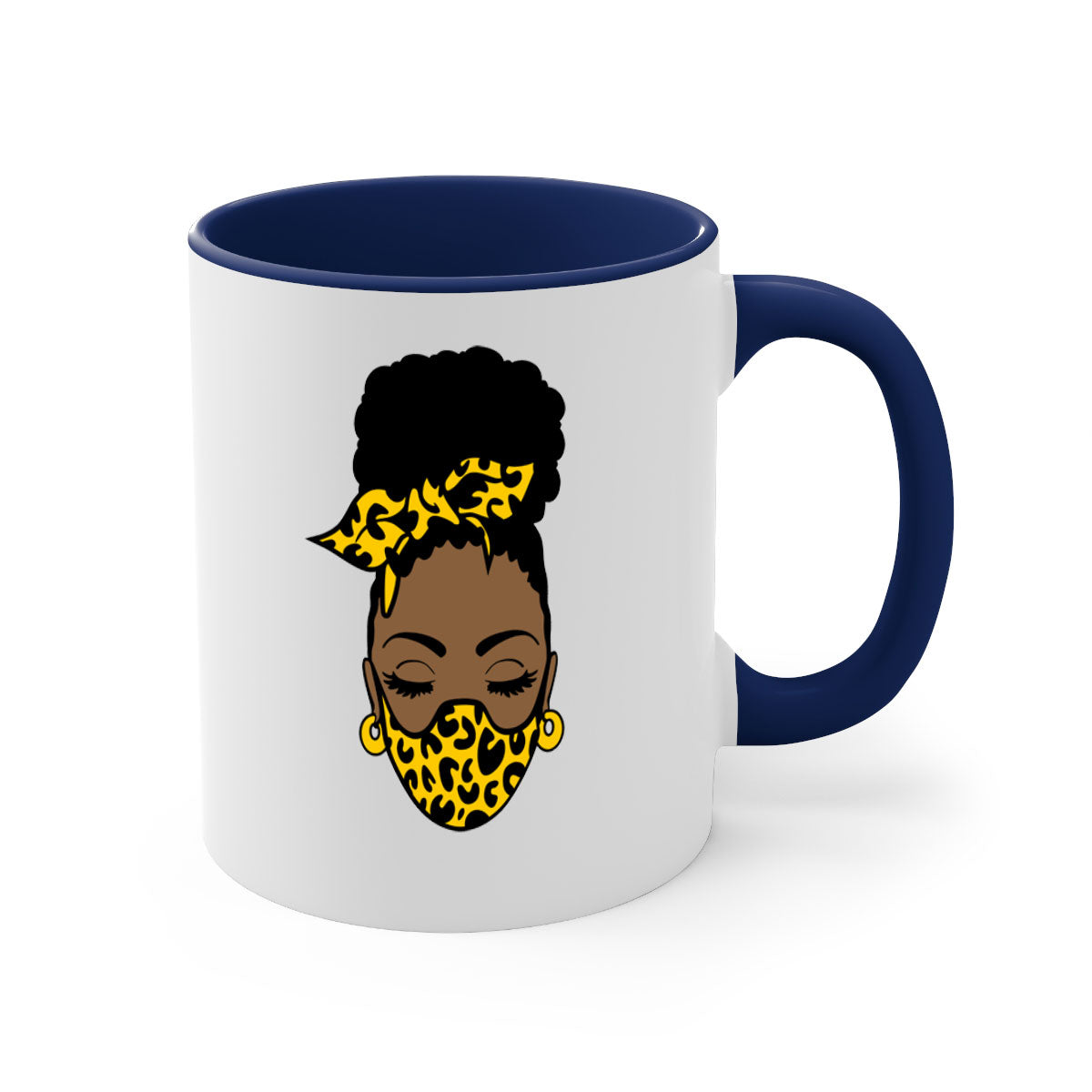 Black Women - Queen Mug featuring a glossy finish with a colored handle and interior, available in multiple colors.