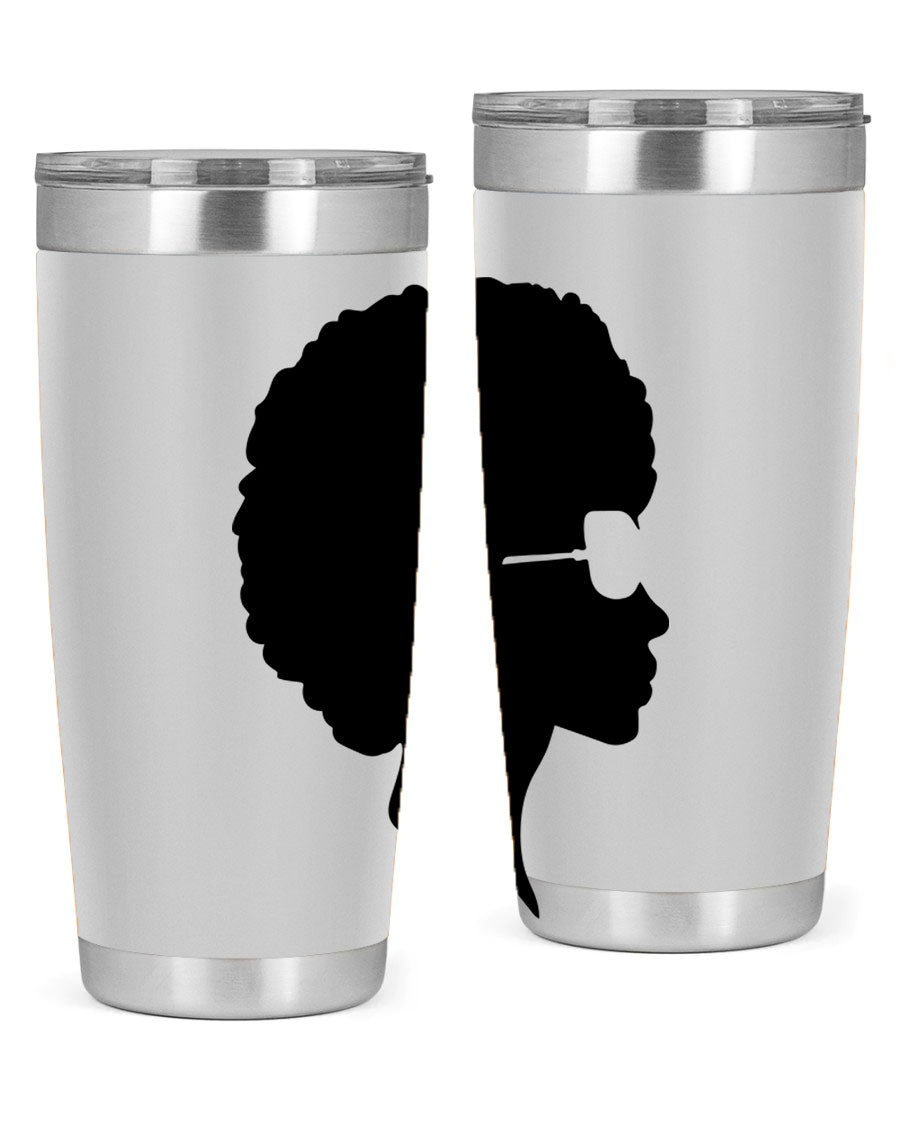 Black Women - Queen Tumbler featuring a stylish design, double wall vacuum insulation, and a press-in lid, perfect for hot and cold beverages.