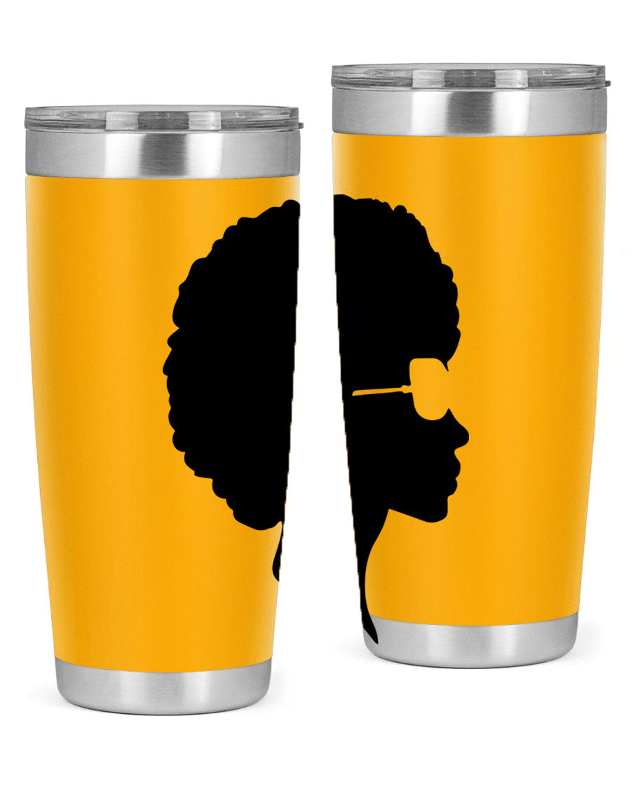 Black Women - Queen Tumbler featuring a stylish design, double wall vacuum insulation, and a press-in lid, perfect for hot and cold beverages.