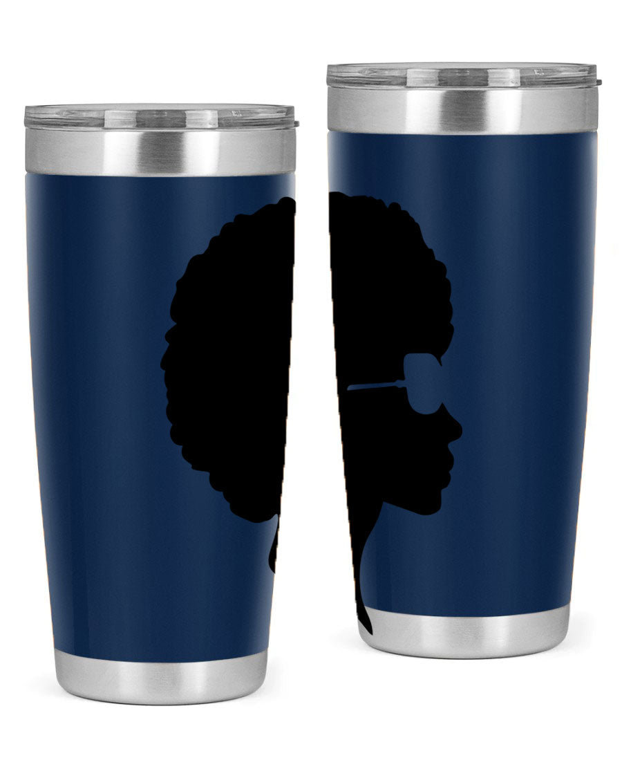 Black Women - Queen Tumbler featuring a stylish design, double wall vacuum insulation, and a press-in lid, perfect for hot and cold beverages.