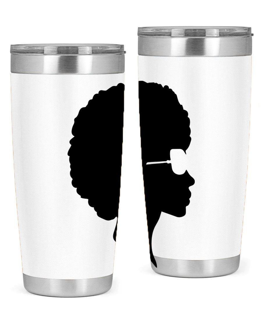 Black Women - Queen Tumbler featuring a stylish design, double wall vacuum insulation, and a press-in lid, perfect for hot and cold beverages.