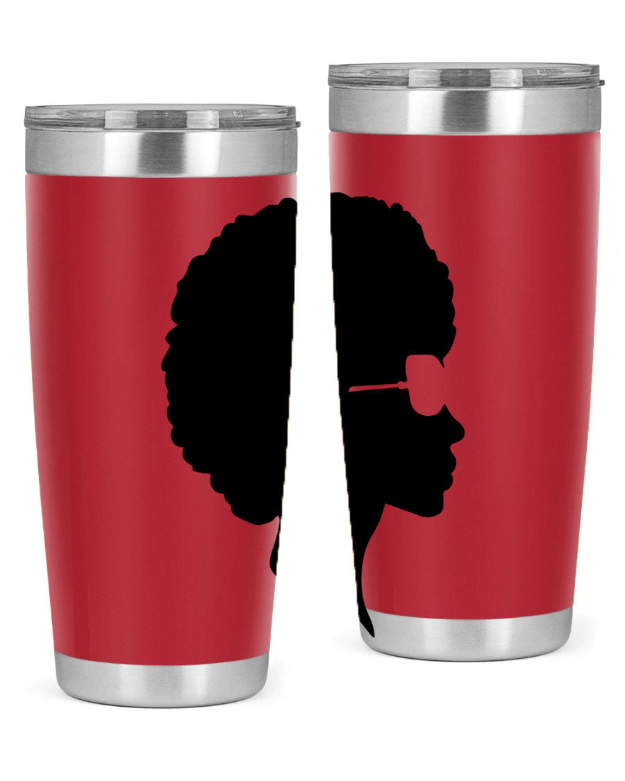 Black Women - Queen Tumbler featuring a stylish design, double wall vacuum insulation, and a press-in lid, perfect for hot and cold beverages.