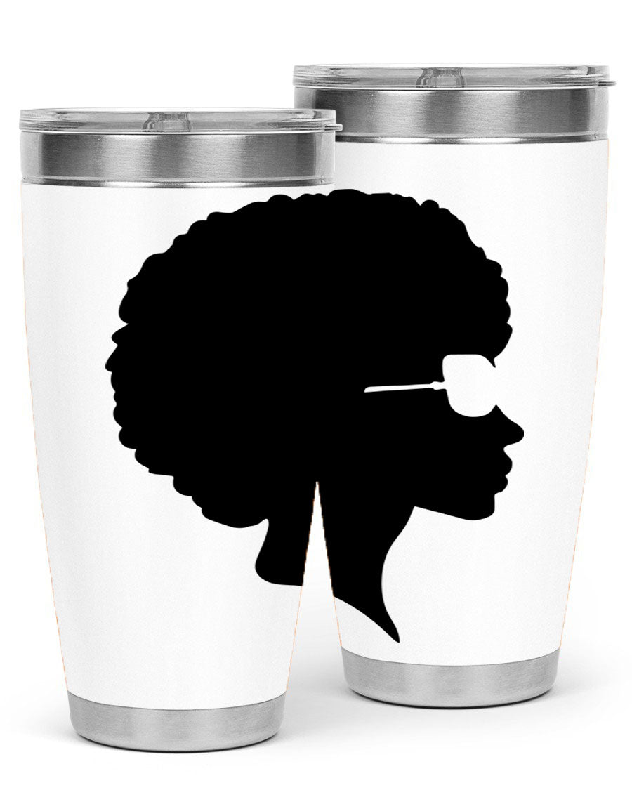 Black Women - Queen Tumbler featuring a stylish design, double wall vacuum insulation, and a press-in lid, perfect for hot and cold beverages.