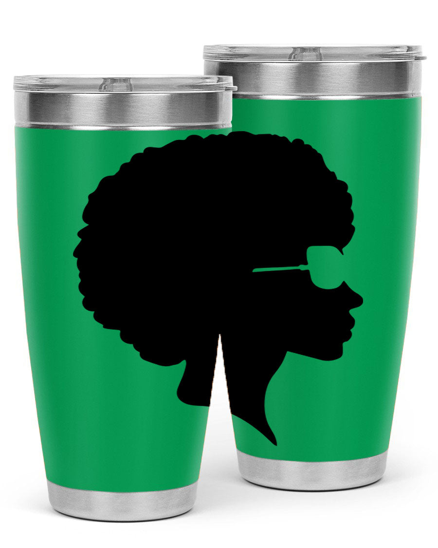 Black Women - Queen Tumbler featuring a stylish design, double wall vacuum insulation, and a press-in lid, perfect for hot and cold beverages.