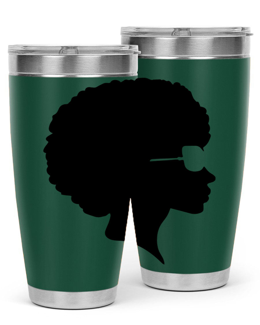 Black Women - Queen Tumbler featuring a stylish design, double wall vacuum insulation, and a press-in lid, perfect for hot and cold beverages.