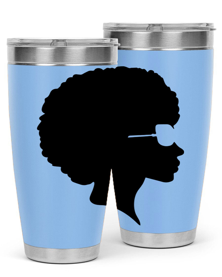 Black Women - Queen Tumbler featuring a stylish design, double wall vacuum insulation, and a press-in lid, perfect for hot and cold beverages.