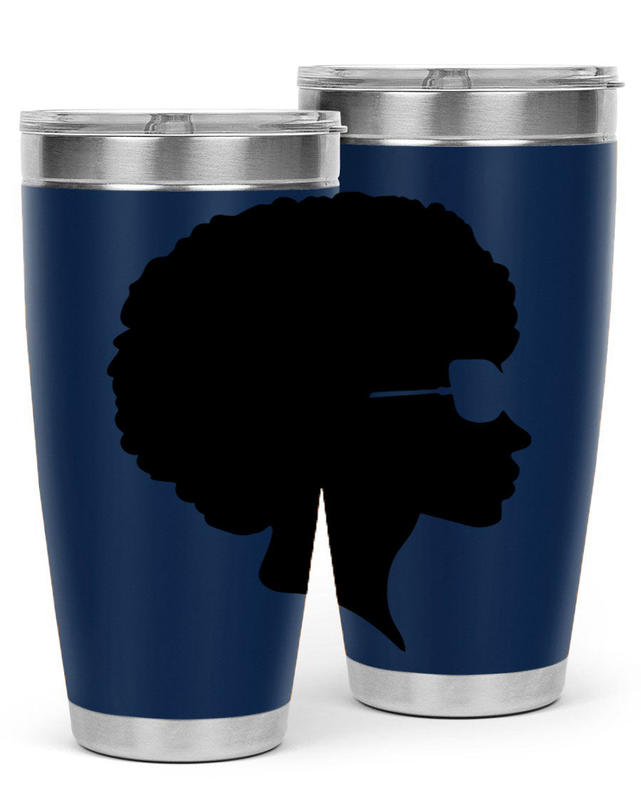 Black Women - Queen Tumbler featuring a stylish design, double wall vacuum insulation, and a press-in lid, perfect for hot and cold beverages.