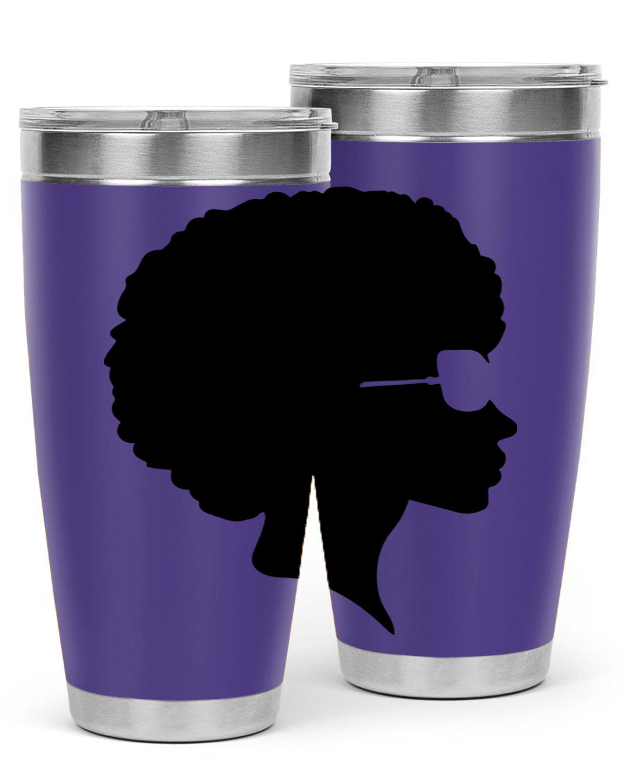 Black Women - Queen Tumbler featuring a stylish design, double wall vacuum insulation, and a press-in lid, perfect for hot and cold beverages.