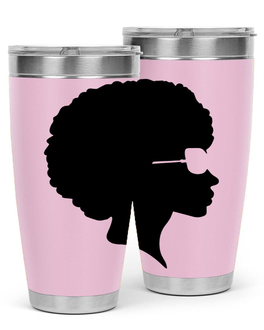 Black Women - Queen Tumbler featuring a stylish design, double wall vacuum insulation, and a press-in lid, perfect for hot and cold beverages.