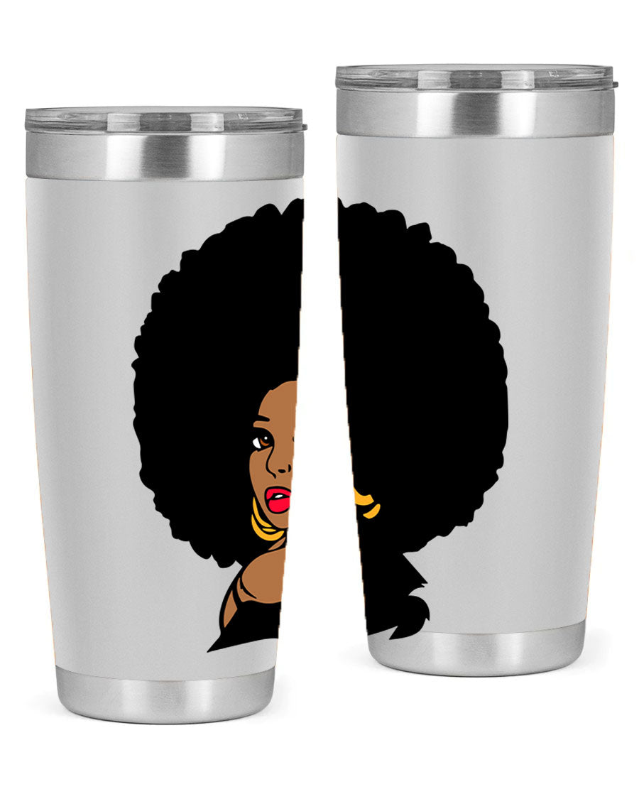 Black Women - Queen Tumbler, double wall vacuum stainless steel with copper lining, available in 20oz and 30oz sizes.