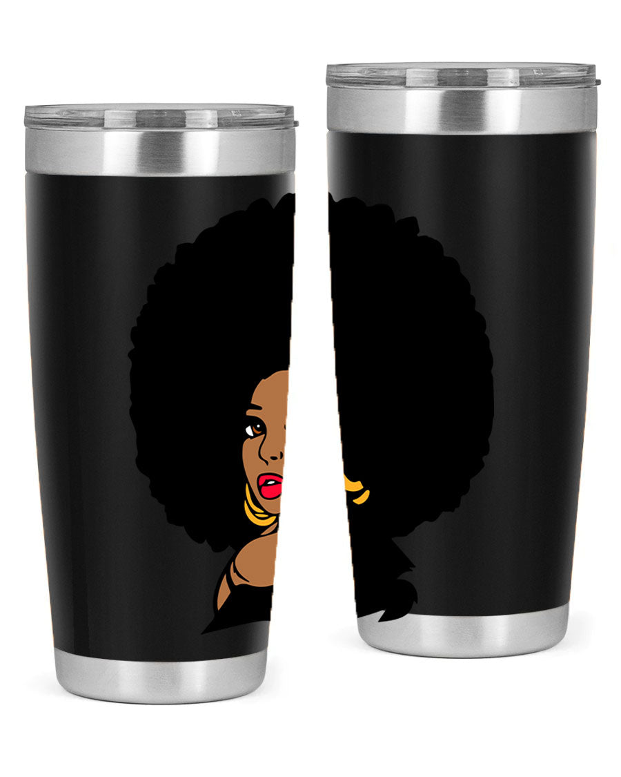 Black Women - Queen Tumbler, double wall vacuum stainless steel with copper lining, available in 20oz and 30oz sizes.