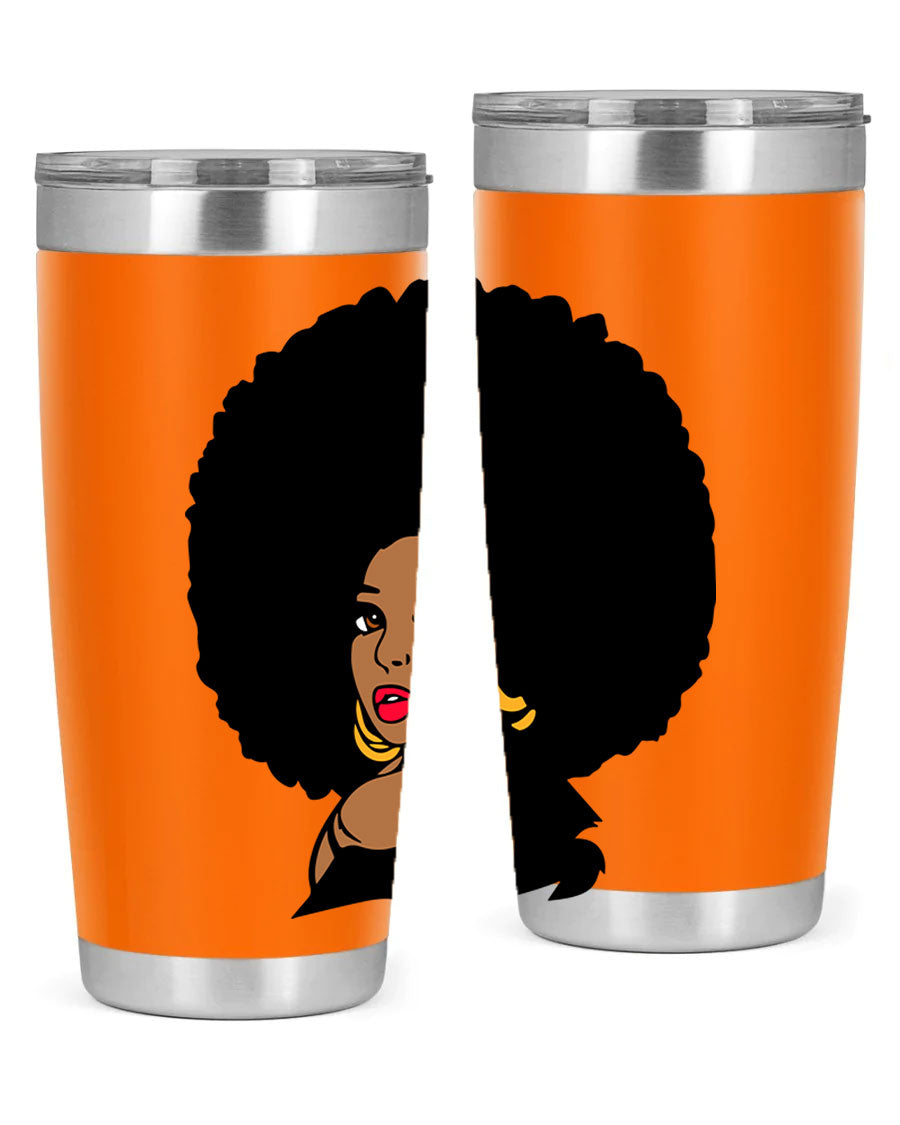 Black Women - Queen Tumbler, double wall vacuum stainless steel with copper lining, available in 20oz and 30oz sizes.