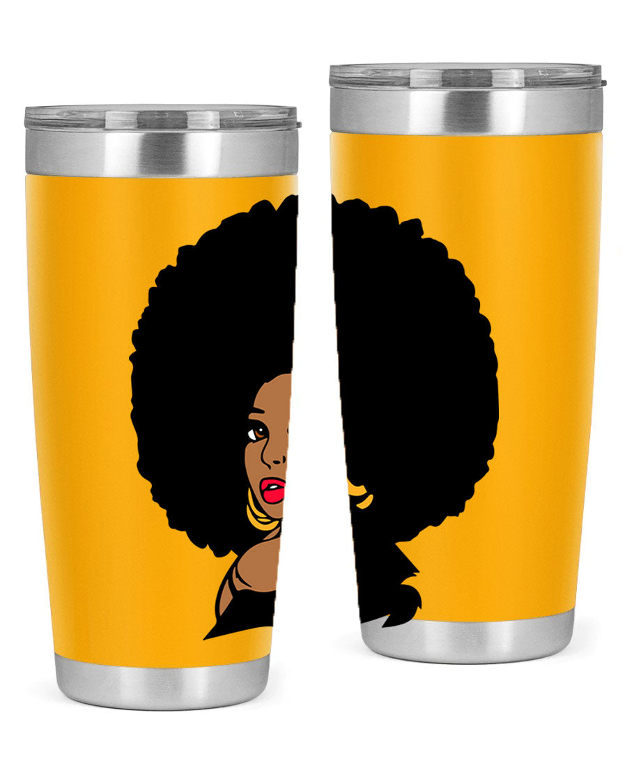 Black Women - Queen Tumbler, double wall vacuum stainless steel with copper lining, available in 20oz and 30oz sizes.