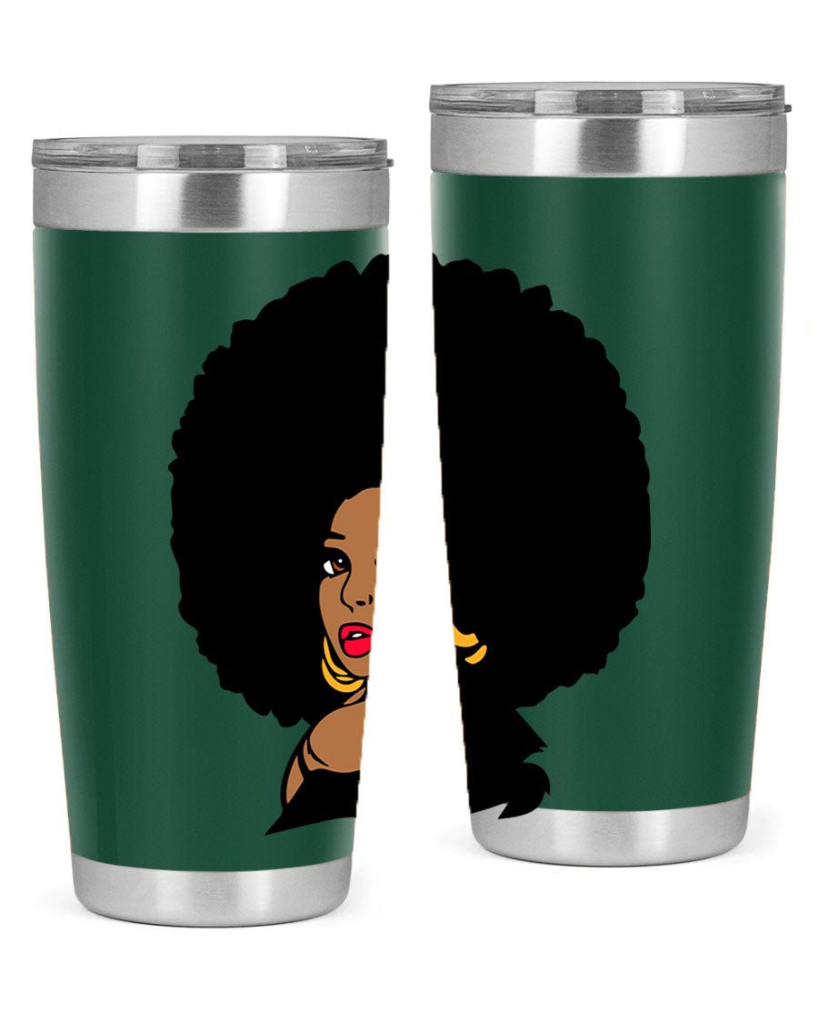 Black Women - Queen Tumbler, double wall vacuum stainless steel with copper lining, available in 20oz and 30oz sizes.