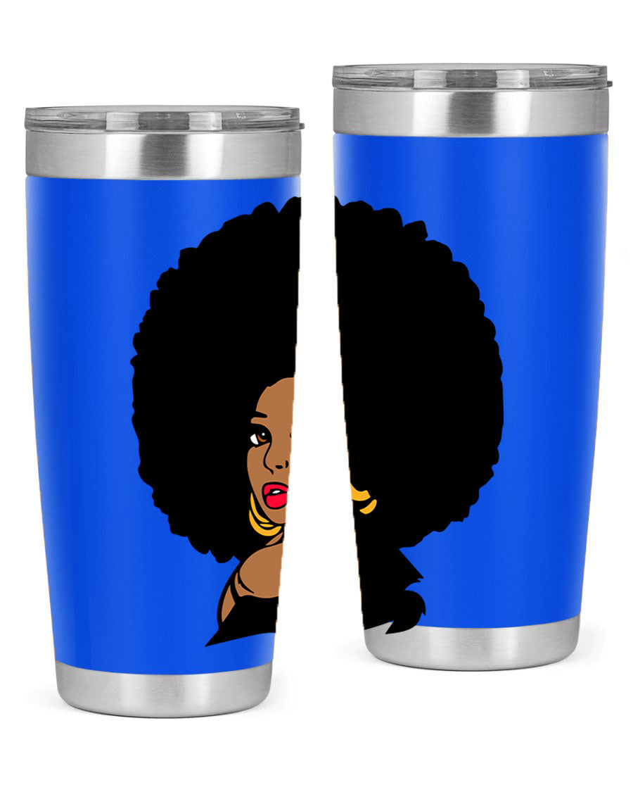 Black Women - Queen Tumbler, double wall vacuum stainless steel with copper lining, available in 20oz and 30oz sizes.