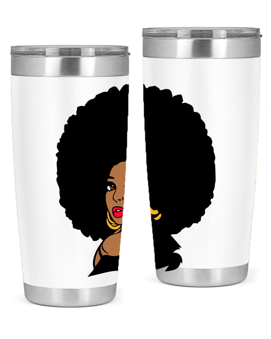 Black Women - Queen Tumbler, double wall vacuum stainless steel with copper lining, available in 20oz and 30oz sizes.