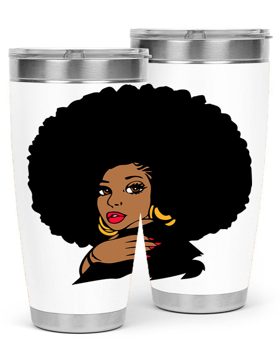 Black Women - Queen Tumbler, double wall vacuum stainless steel with copper lining, available in 20oz and 30oz sizes.