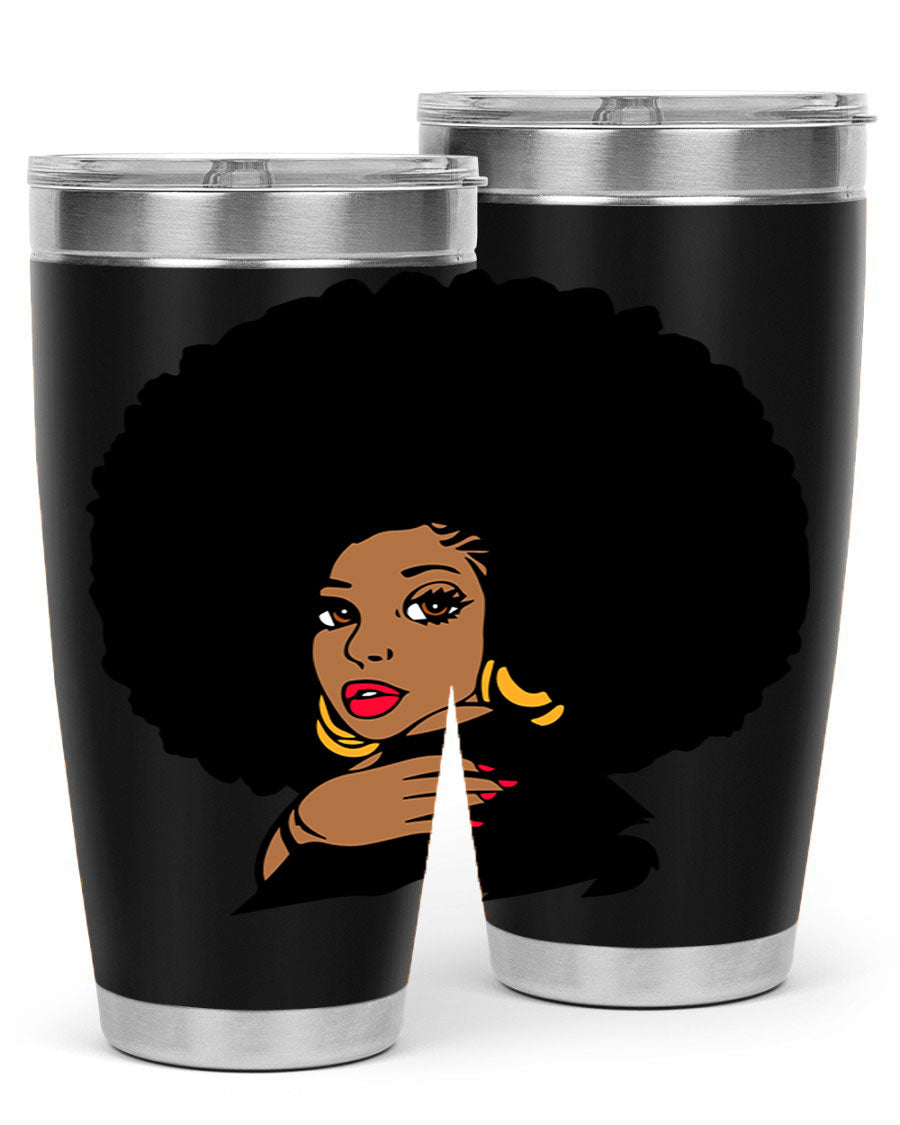 Black Women - Queen Tumbler, double wall vacuum stainless steel with copper lining, available in 20oz and 30oz sizes.