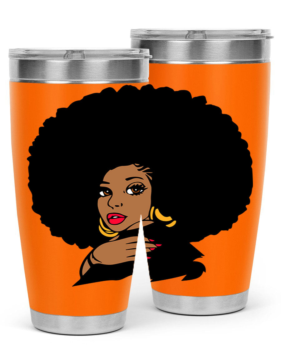 Black Women - Queen Tumbler, double wall vacuum stainless steel with copper lining, available in 20oz and 30oz sizes.