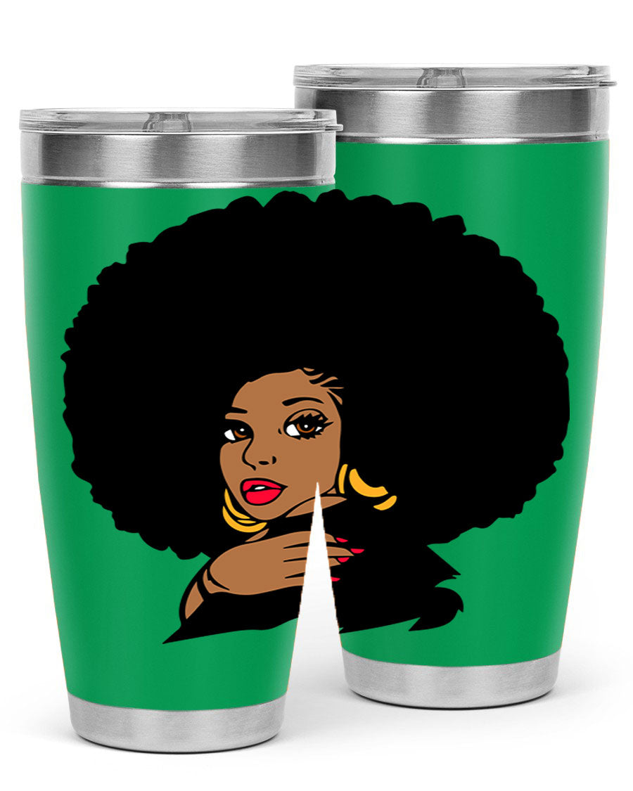 Black Women - Queen Tumbler, double wall vacuum stainless steel with copper lining, available in 20oz and 30oz sizes.