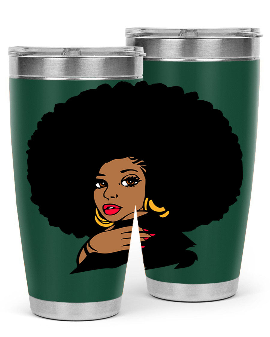 Black Women - Queen Tumbler, double wall vacuum stainless steel with copper lining, available in 20oz and 30oz sizes.