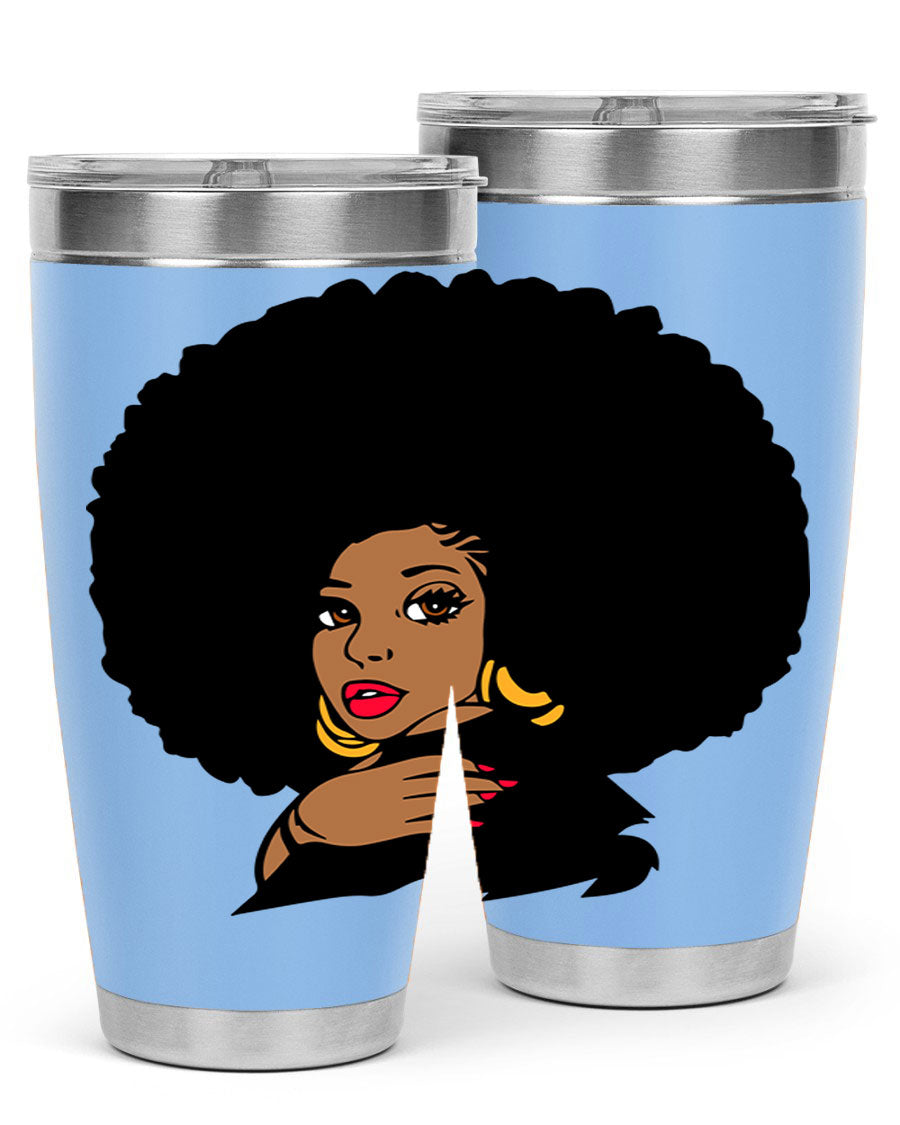 Black Women - Queen Tumbler, double wall vacuum stainless steel with copper lining, available in 20oz and 30oz sizes.