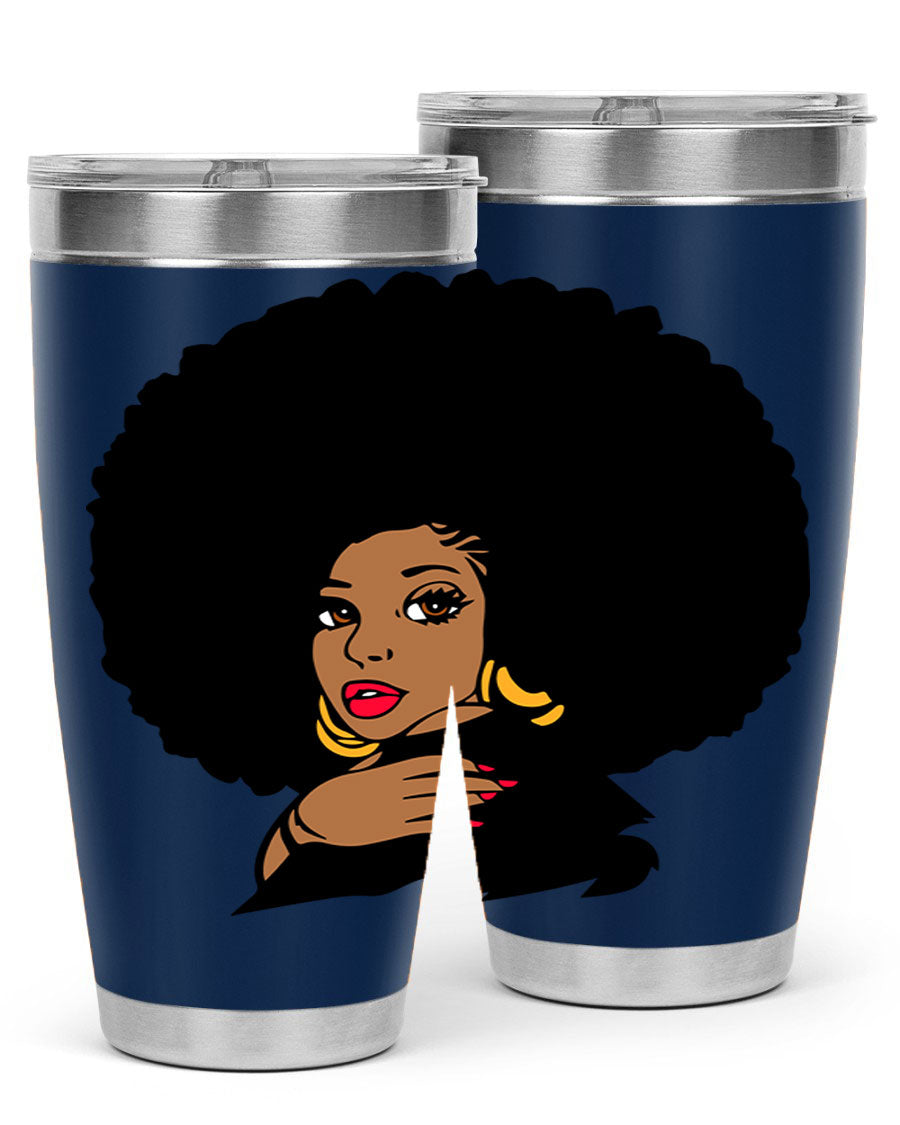 Black Women - Queen Tumbler, double wall vacuum stainless steel with copper lining, available in 20oz and 30oz sizes.