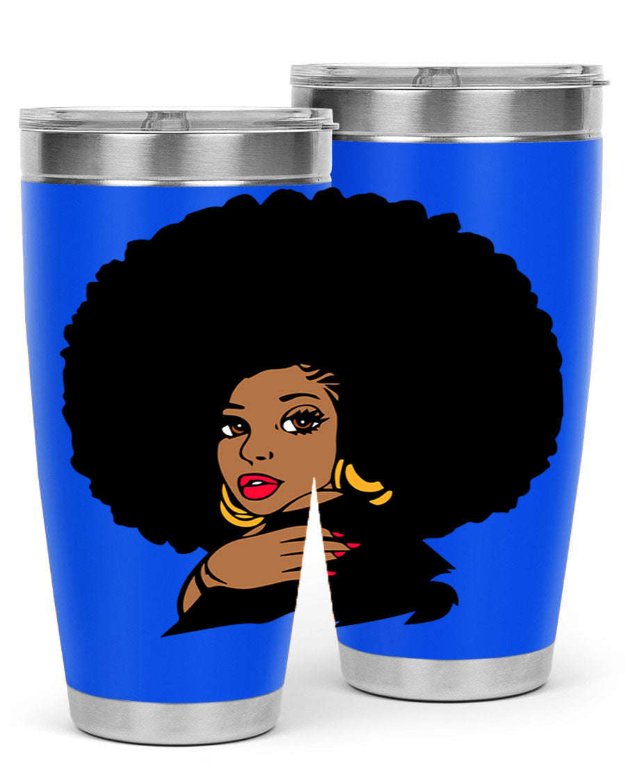 Black Women - Queen Tumbler, double wall vacuum stainless steel with copper lining, available in 20oz and 30oz sizes.