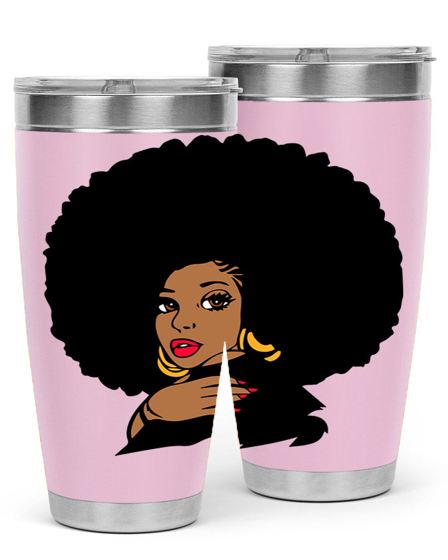 Black Women - Queen Tumbler, double wall vacuum stainless steel with copper lining, available in 20oz and 30oz sizes.