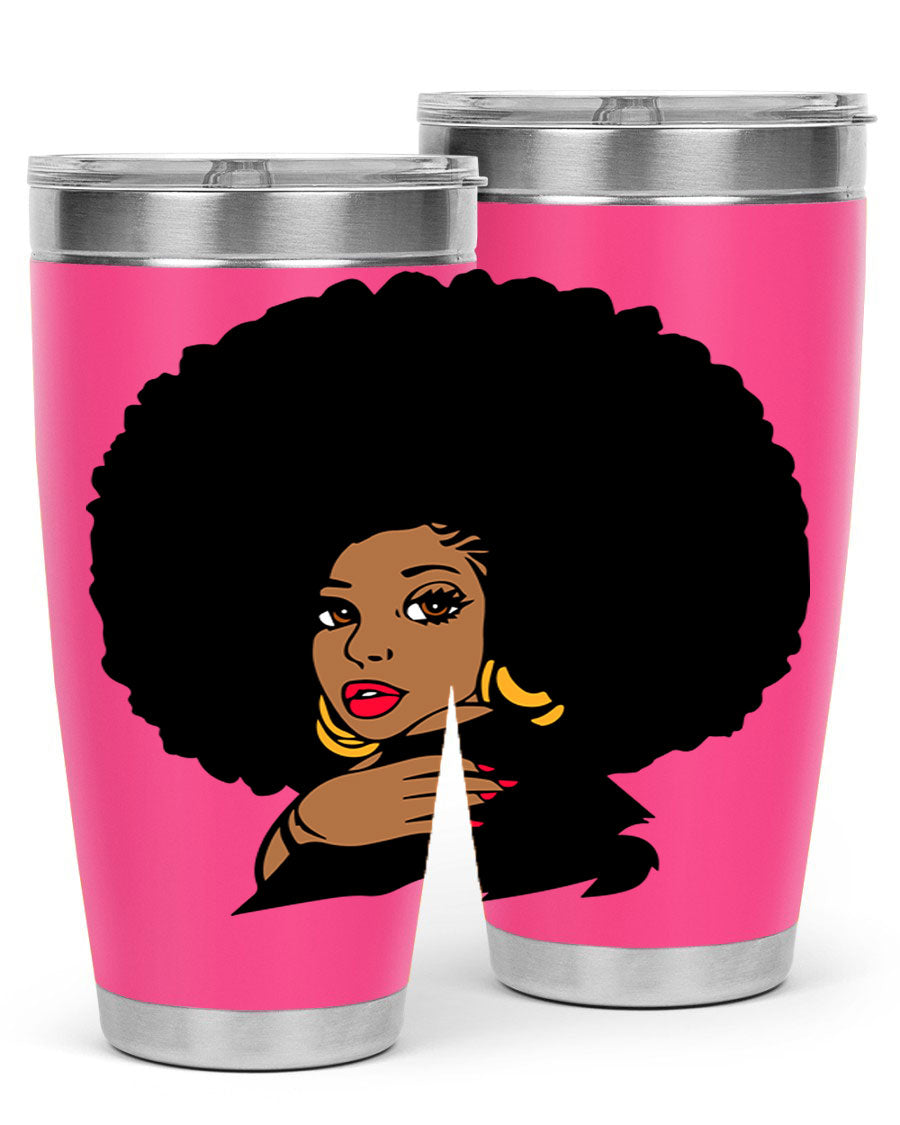 Black Women - Queen Tumbler, double wall vacuum stainless steel with copper lining, available in 20oz and 30oz sizes.