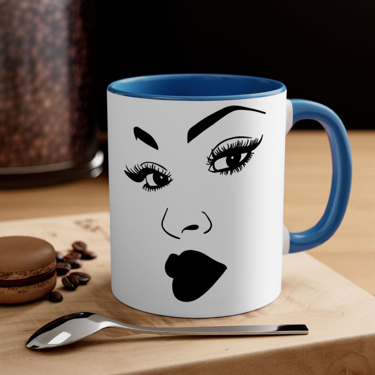 Black Women - Queen Mug featuring a glossy finish with a colored handle and interior, available in multiple colors.